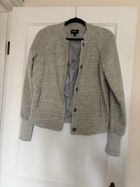 Mexx Light Gray Knit Bomber Jacket